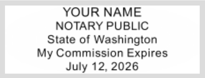 Washington Notary Self Inking Red 9412 Mobile Printy, Sample Impression Image Washington Notary Self Inking Red 9412 Mobile Printy, Sample Impression Image
