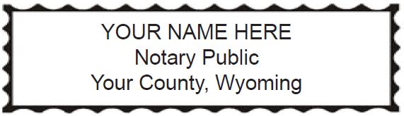 Wyoming Notary Shiny Orange Body Stamp, Sample Impression Image