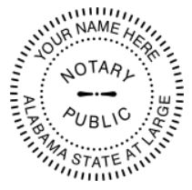 Alabama Notary Self Inking Circular 400r Ideal Stamp, Sample Image