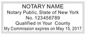 New York Notary Hand Rubber Stamp, Sample Impression Image, 2.3x0.81 Inches, Rectangular New York Notary Hand Rubber Stamp, Sample Impression Image, 2.3x0.81 Inches, Rectangular