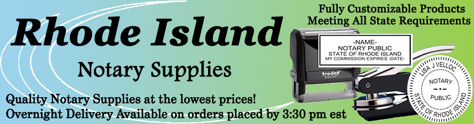 Rhode Island Notary Supplies Including Stamps, Seals