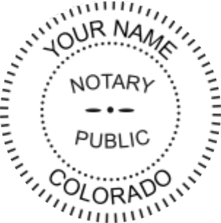 Colorado Notary Self Inking Circular 400r Ideal Stamp, Sample Image