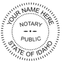 Idaho Notary Self Inking Circular Red Body Trodat, Sample Image Impression