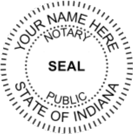 Indiana Round Slim Stamp Notary, Sample Impression Image