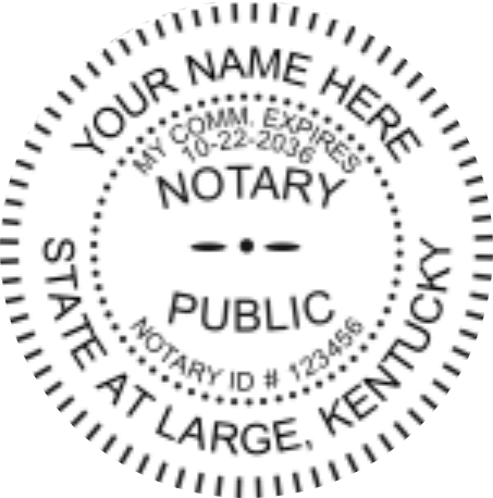Kentucky Notary Pink Pocket Seal, Sample Impression Image, 1.625 Inch Diamter Kentucky Notary Pink Pocket Seal, Sample Impression Image, 1.625 Inch Diamter