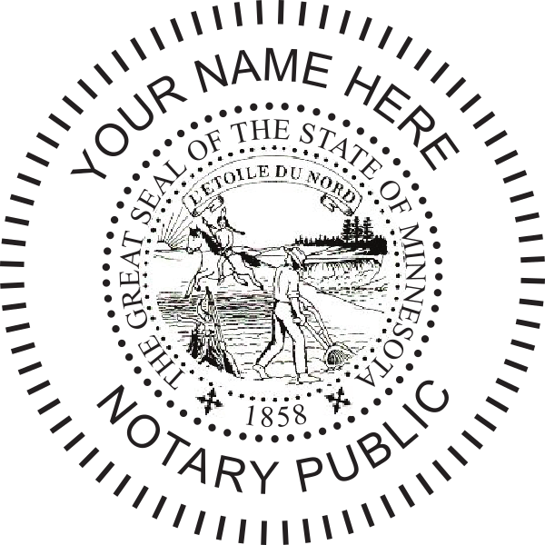 Minnesota Round Slim Stamp Notary, Sample Impression Image