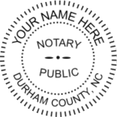 North Carolina Notary Trodat Pink Pocket Seal, Sample Impression Image, Circular, 1.6 Inches