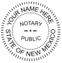 New Mexico Notary Desk Seal Embosser, Black, Sample Impression, 1.6 Inch Diameter, Raised