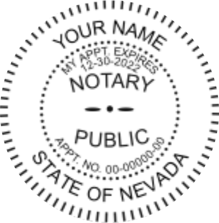 Nevada Notary Pocket Seal  Embosser, Black Body, Sample Impression