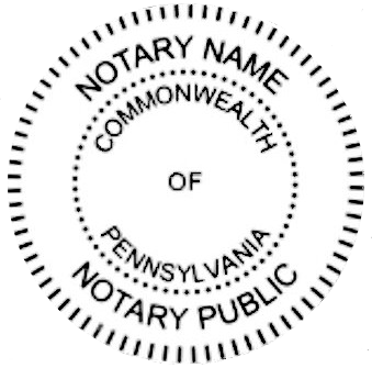 Pennsylvania Notary Pre Inked Maxlight Circular Stamp, Sample Impression Image