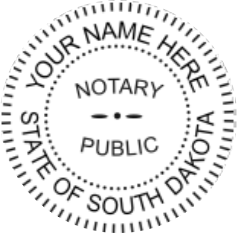 South Dakota Notary Self Inking Circular Grey Body Stamp, Sample Image