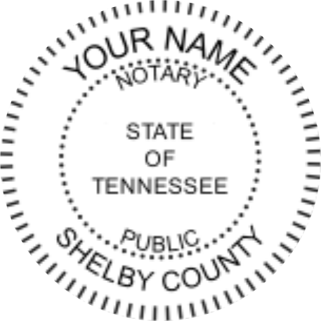 Tennessee Notary Pre Inked Maxlight Circular Stamp, Sample Impression Image