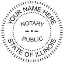 Illinois Notary Shiny Seal Embosser, Sample Impression Image for 