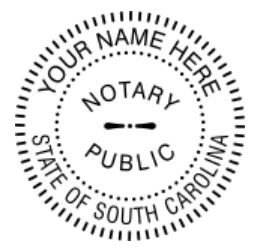 South Carolina Round Slim Stamp Notary, Sample Impression Image